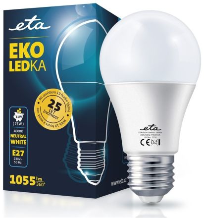 E27 11W LED neutrální bílá