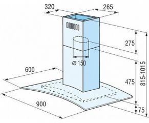 OO963G 90cm nerez/sklo