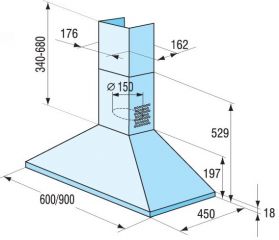 OK633W 60cm nerez/bílá