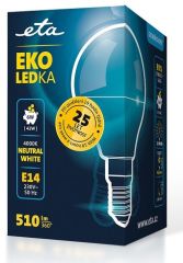 E14 6W LED kulatá neutrální bílá