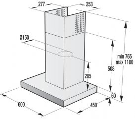 OK697GX 60cm nerez/černá