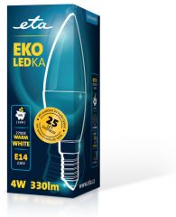 E14 4W LED svíčka teplá bílá