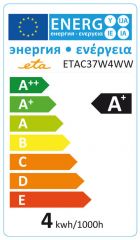 E14 4W LED svíčka teplá bílá