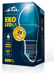 E27 7W LED kulatá teplá bílá