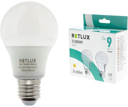 REL 20 LED A60 E27 2x9W