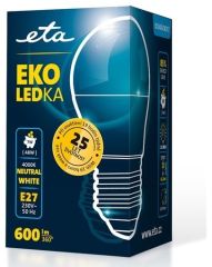 E27 7W LED mini globe neutrální bílá