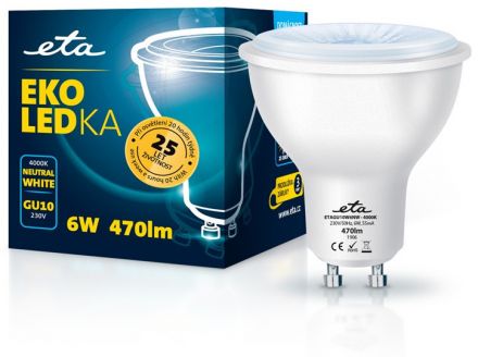 GU10 6W LED neutrální bílá