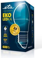 E27 7W LED kulatá studená bílá