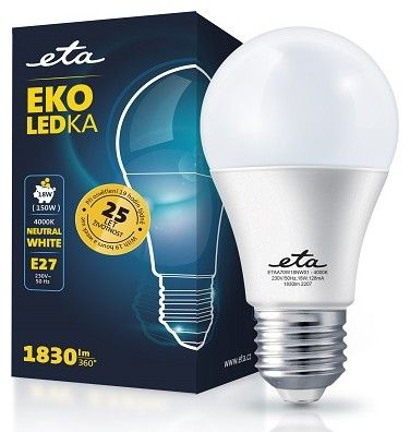 E27 18W LED neutrální bílá