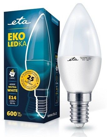 E14 7W LED svíčka neutrální bílá