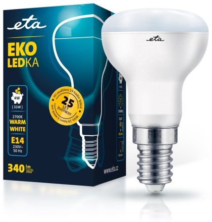 E14 4W LED R50 teplá bílá