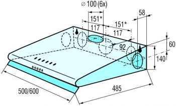 OP620S 60cm nerez/stříbrná