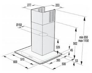 OK638G 60cm nerez/sklo