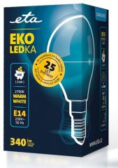 E14 4W LED kulatá teplá bílá
