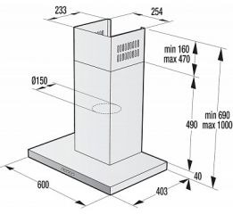 OK648G 60cm nerez/černá