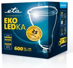 GU10 7W LED teplá bílá
